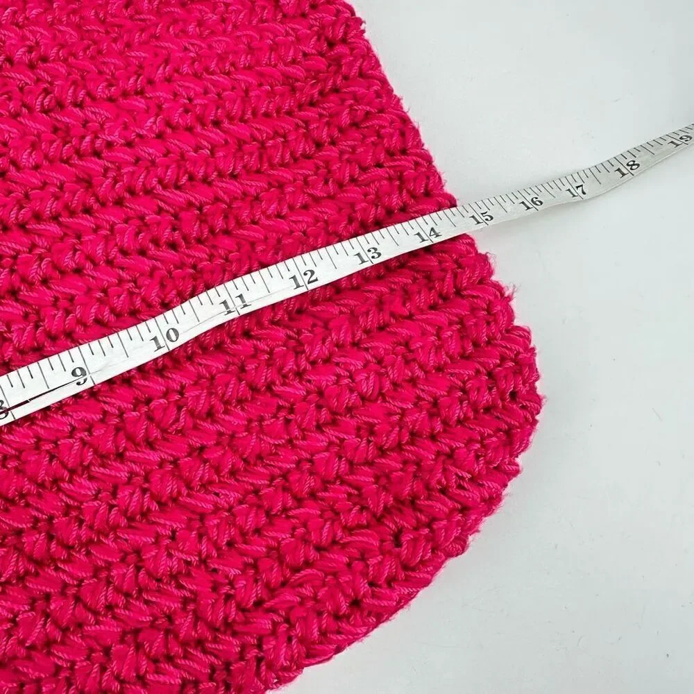 The Sak Women's Beaded Wrapped Handle knit Crochet Hobo Shoulder‎ Bag Pink Small